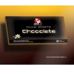 Power Sport Chocolate  juodojo šokolado plytelė   - Vanilės-Migdolų skonio -